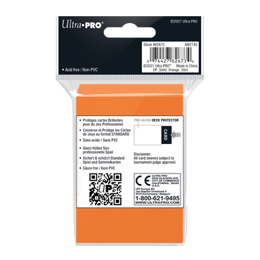 Ultra PRO: Standard 50ct Sleeves - PRO-Gloss (Orange)