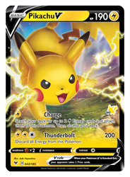 Pikachu V (043/185) (Pikachu Stamp #60) [Battle Academy 2022]