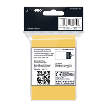 Ultra PRO: Standard 50ct Sleeves - PRO-Gloss (Yellow)